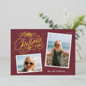 Snowfall Script 2 Fotoopname Folie Feestdagenkaart (Staand Voorkant)