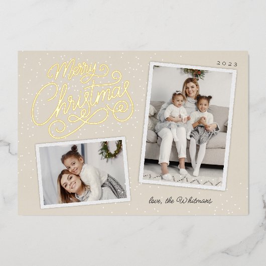 Snowfall Script 2 Fotoopname Folie Feestdagenkaart (Voorkant)