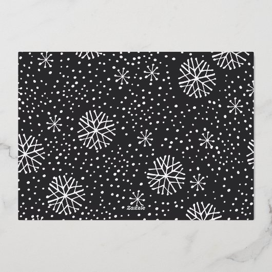 Snowfall Script 2 Fotoopname Folie Feestdagenkaart (Achterkant)