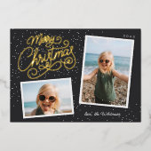 Snowfall Script 2 Fotoopname Folie Feestdagenkaart (Voorkant)