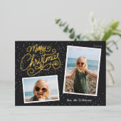 Snowfall Script 2 Fotoopname Folie Feestdagenkaart (Staand Voorkant)