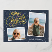 Snowfall Script 2 Fotoopname Folie Feestdagenkaart (Voorkant)