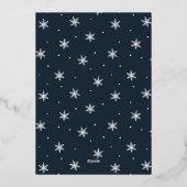 Snowfall Script-kerstfoto Folie Feestdagenkaart (Achterkant)