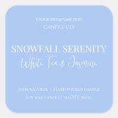 Snowfall Serenity White Tea & Jasmine Candle Label (Voorkant)