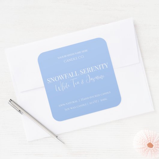 Snowfall Serenity White Tea & Jasmine Candle Label (Envelop)
