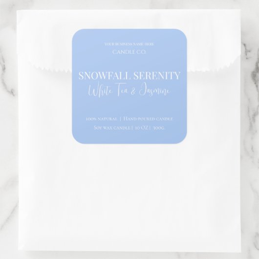 Snowfall Serenity White Tea & Jasmine Candle Label (Tas)
