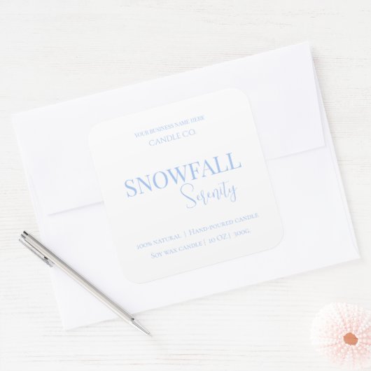Snowfall Serenity White Tea & Jasmine Candle Label (Envelop)