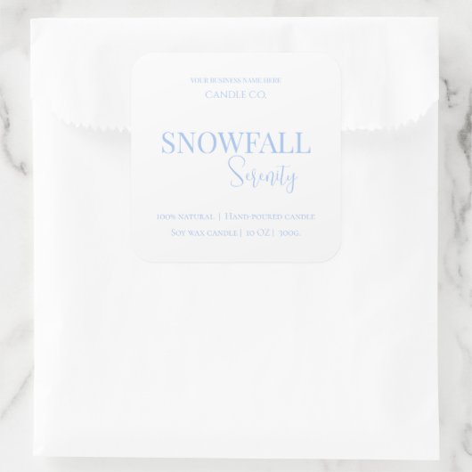Snowfall Serenity White Tea & Jasmine Candle Label (Tas)