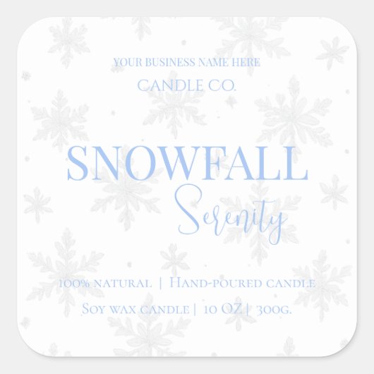 Snowfall Serenity White Tea & Jasmine Candle Label (Voorkant)