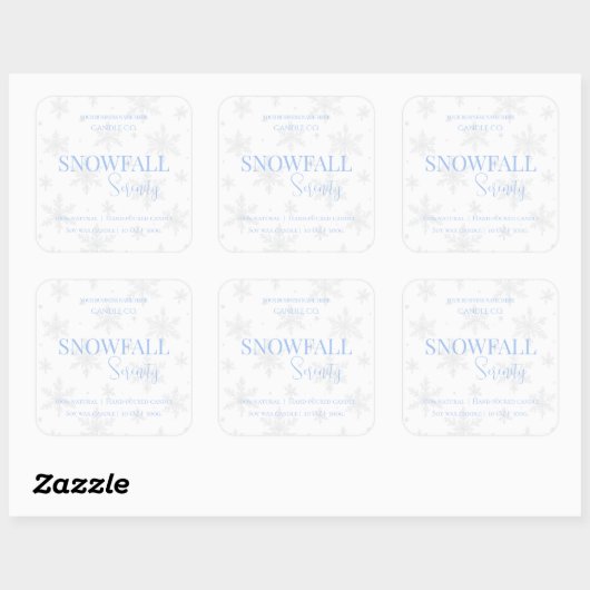 Snowfall Serenity White Tea & Jasmine Candle Label (Vel)