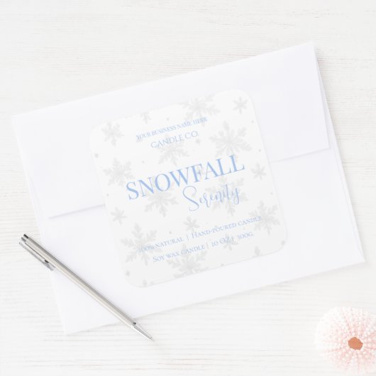 Snowfall Serenity White Tea & Jasmine Candle Label (Envelop)