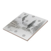 Snowfall snewflakes winterkerst tegeltje (Zijkant)