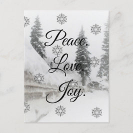 Snowfall Snowflakes Kerstzwarte witte schets Briefkaart