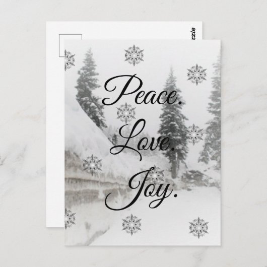 Snowfall Snowflakes Kerstzwarte witte schets Briefkaart (Voorkant / Achterkant)