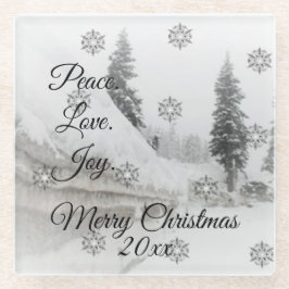 Snowfall Snowflakes Kerstzwarte witte schets Glazen Onderzetter