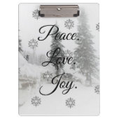 Snowfall Snowflakes Kerstzwarte witte schets Klembord (Voorkant)