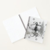 Snowfall Snowflakes Kerstzwarte witte schets Notitieboek (Binnen)