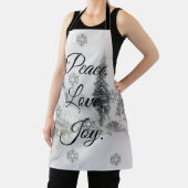 Snowfall Snowflakes Kerstzwarte witte schets Schort (Insitu)