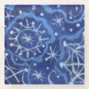 Snowfall Snowflakes Snow Flakes Flurry New Year Glazen Onderzetter