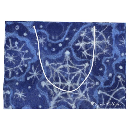 Snowfall Snowflakes Snow Flakes Flurry New Year Large Cadeautasje (Achterkant)