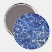 Snowfall Snowflakes Snow Flakes Flurry New Year Magneet (Voorkant / Achterkant)