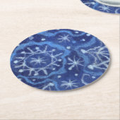 Snowfall Snowflakes Snow Flakes Flurry New Year Ronde Kartonnen Onderzetter (Gebogen)