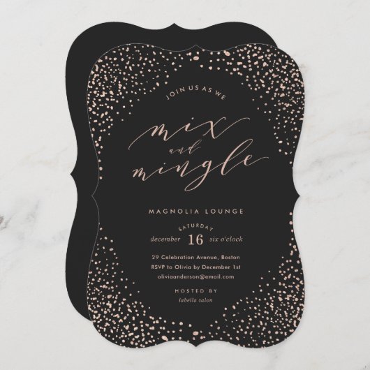 Snowfall Vakantie Party uitnodiging (Voorkant / Achterkant)