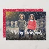 Snowfall voor prettige kerstfeestdagen feestdagenkaart (Voorkant / Achterkant)