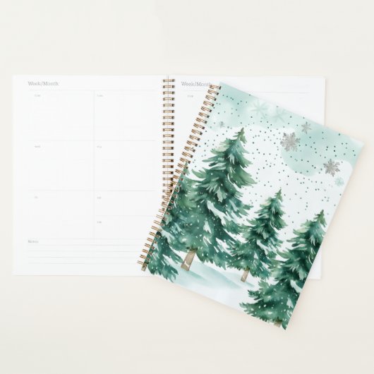 Snowfall Whispers – Winter Forest Notebook Planner (Display)