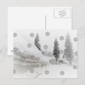 Snowfall winter kermas feestdagenkaart (Voorkant / Achterkant)