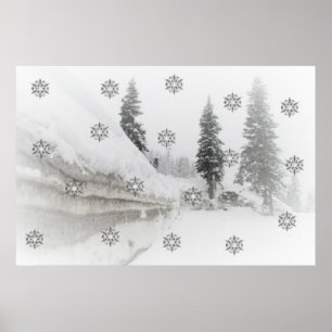 Snowfall winter kermas poster