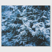 Snowfall Winter Kerstboom Cadeaupapier (Vlak)