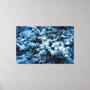 Snowfall Winter Kerstboom Canvas Afdruk