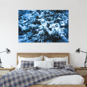 Snowfall Winter Kerstboom Canvas Afdruk (Insitu (Slaapkamer))