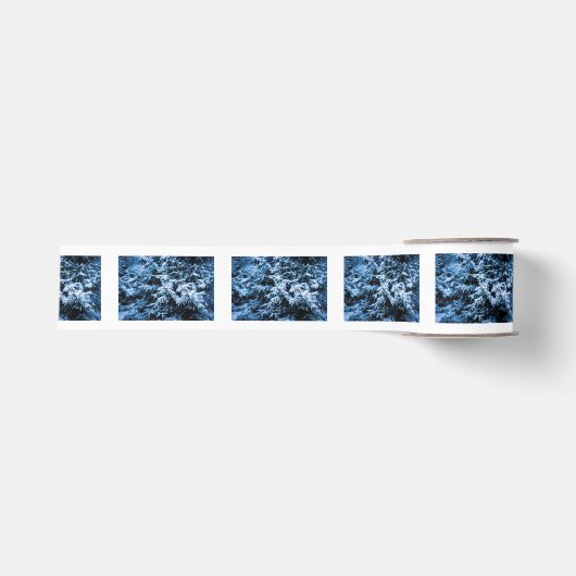 Snowfall Winter Kerstboom Grosgrain Lint (Voorkant)