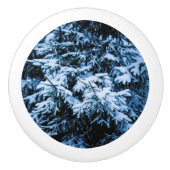 Snowfall Winter Kerstboom Keramische Knop (Voorkant)