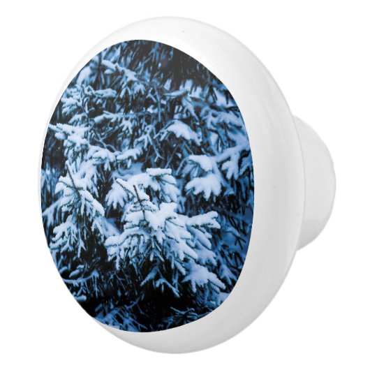 Snowfall Winter Kerstboom Keramische Knop (Rechts)