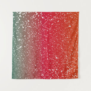 Snowfalls on colourful background vintageabstract, wandkleed