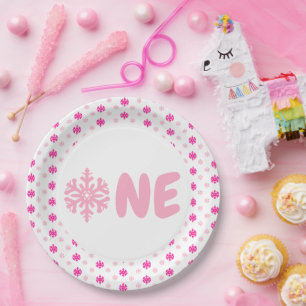 Snowflake 1e Birthday Paper Bord