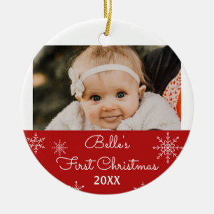 Snowflake 1e kerstfoto-versiering keramisch ornament
