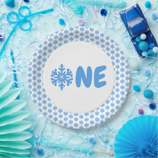 Snowflake 1e verjaardag papieren bordje (Feest)
