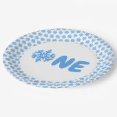 Snowflake 1e verjaardag papieren bordje (Gekanteld)