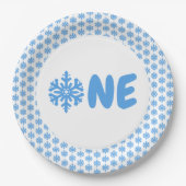 Snowflake 1e verjaardag papieren bordje (Voorkant)