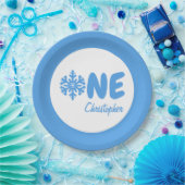 Snowflake 1e verjaardag papieren bordje (Feest)