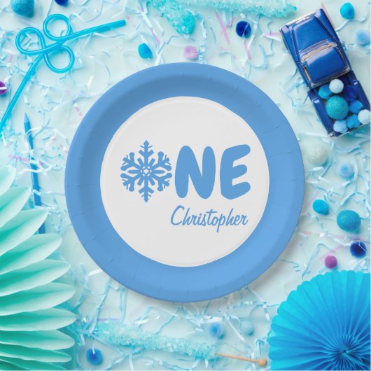 Snowflake 1e verjaardag papieren bordje (Feest)