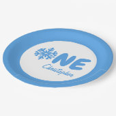 Snowflake 1e verjaardag papieren bordje (Gekanteld)