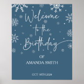 Snowflake 1e verjaardag Winter Welkom Poster (Voorkant)