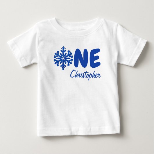 Snowflake 1st Birthday Baby T-Shirt (Voorkant)