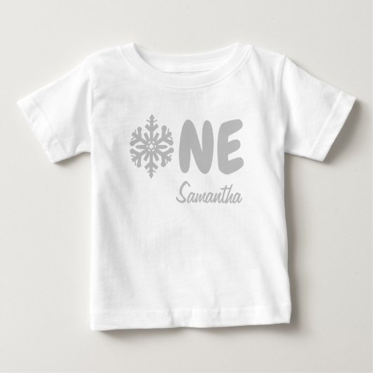 Snowflake 1st Birthday Baby T-Shirt (Voorkant)