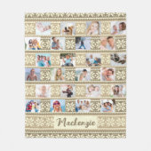 Snowflake 24 Foto Brown Faux Sweater Personalized Fleece Deken (Voorkant)